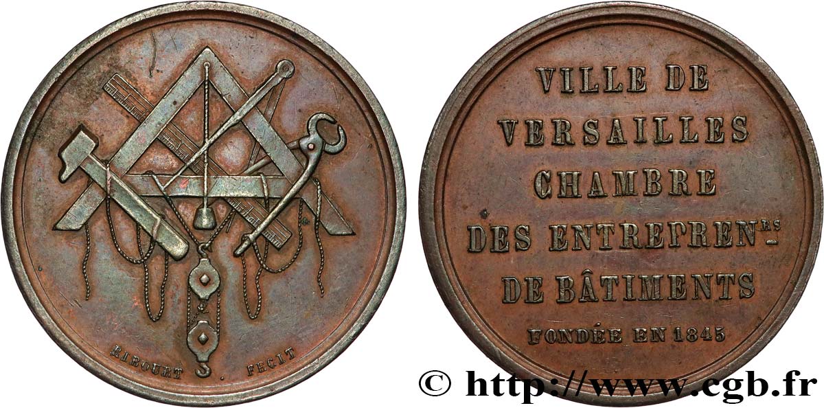 LOUIS-PHILIPPE I Médaille, Ville de Versailles, Chambre des entrepreneurs XF