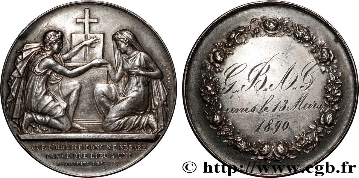 AMOUR ET MARIAGE Médaille de mariage, Evangile de St Mathieu TTB+