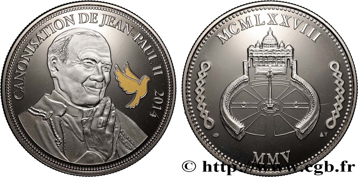 VATICANO Y ESTADOS PONTIFICIOS Médaille, Canonisation de Jean-Paul II SC