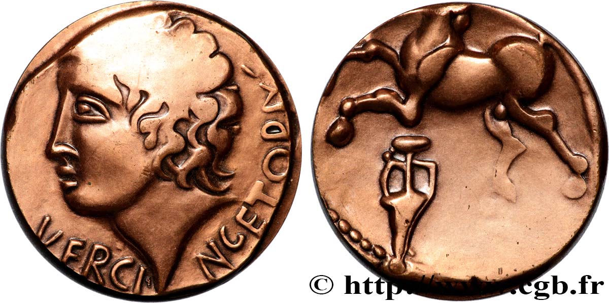 QUINTA REPUBLICA FRANCESA Médaille, Reproduction du Statère d’or de Vercingétorix EBC