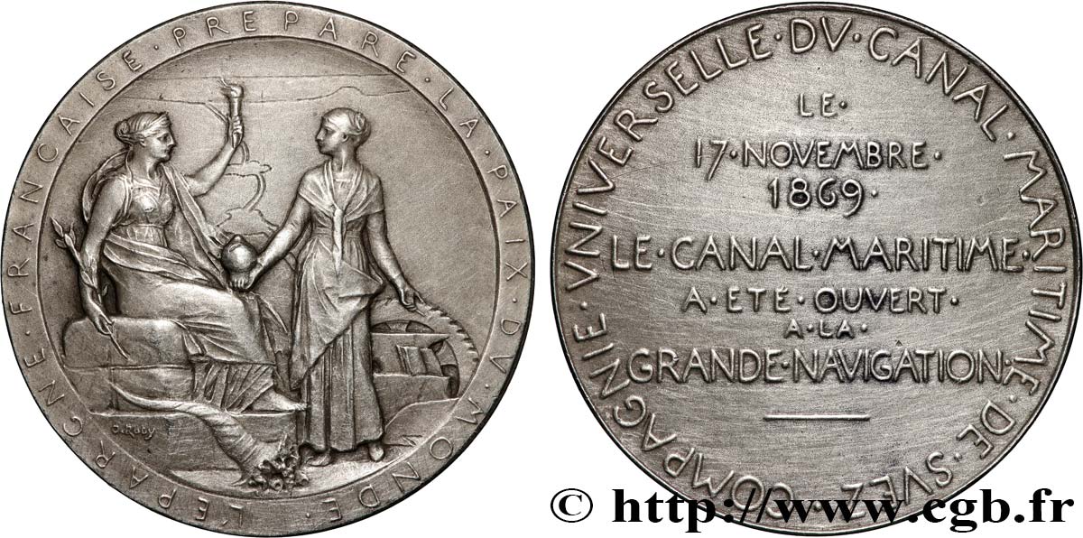 CANAUX ET TRANSPORTS FLUVIAUX Médaille, Compagnie Universelle du Canal maritime de Suez MBC