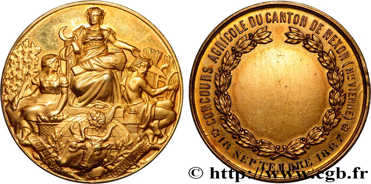 TROISIÈME RÉPUBLIQUE Médaille, Concours agricole SUP/TTB+