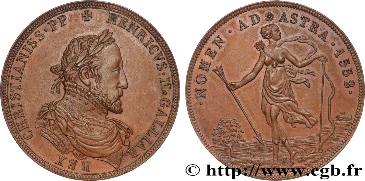 HENRY II Médaille, Diane chasseresse, refrappe AU