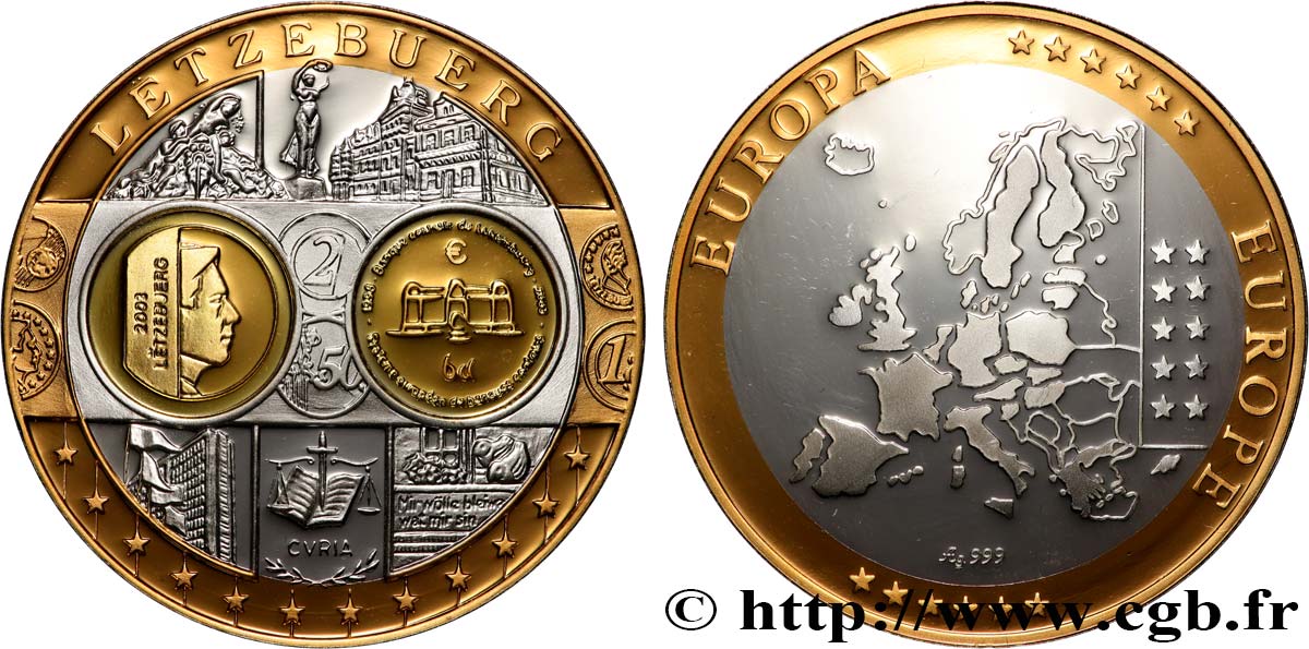 QUINTA REPUBBLICA FRANCESE Médaille, Europe, Letzebuerg MS