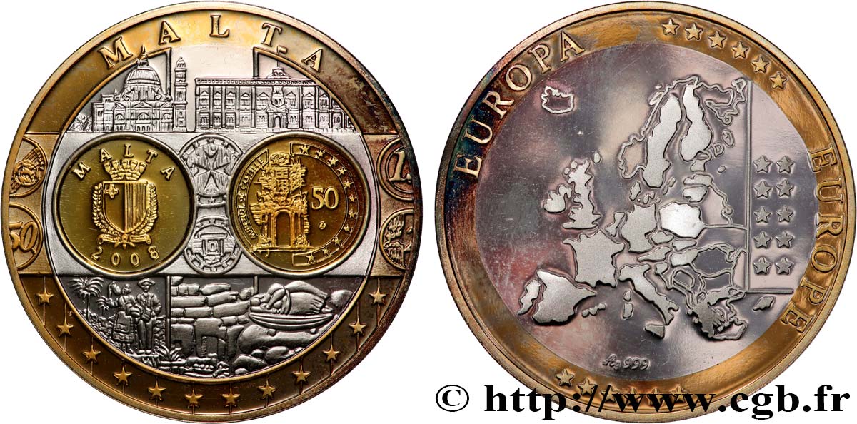 FUNFTE FRANZOSISCHE REPUBLIK Médaille, Europe, Malte VZ