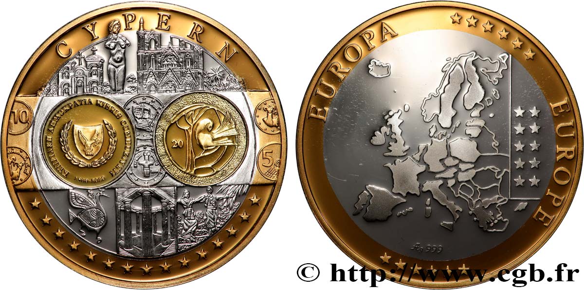 QUINTA REPUBLICA FRANCESA Médaille, Europe, Chypre SC