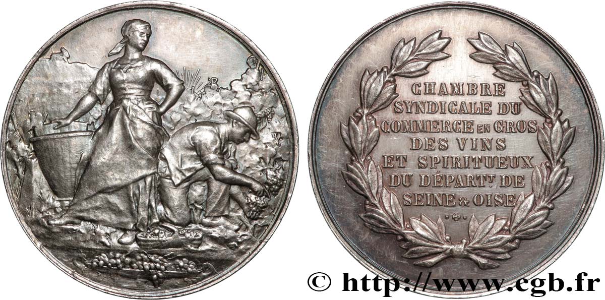 DRITTE FRANZOSISCHE REPUBLIK Médaille de commerce des vins et de spiritueux fVZ/VZ