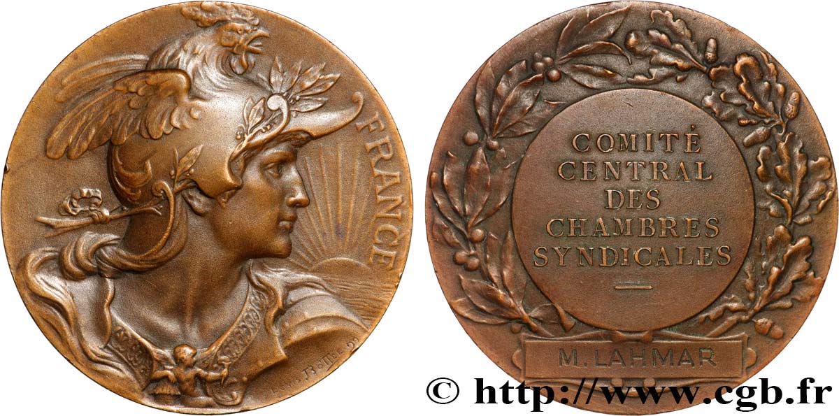 ASSOCIATIONS PROFESSIONNELLES - SYNDICATS Médaille, Comité central des chambres syndicales AU