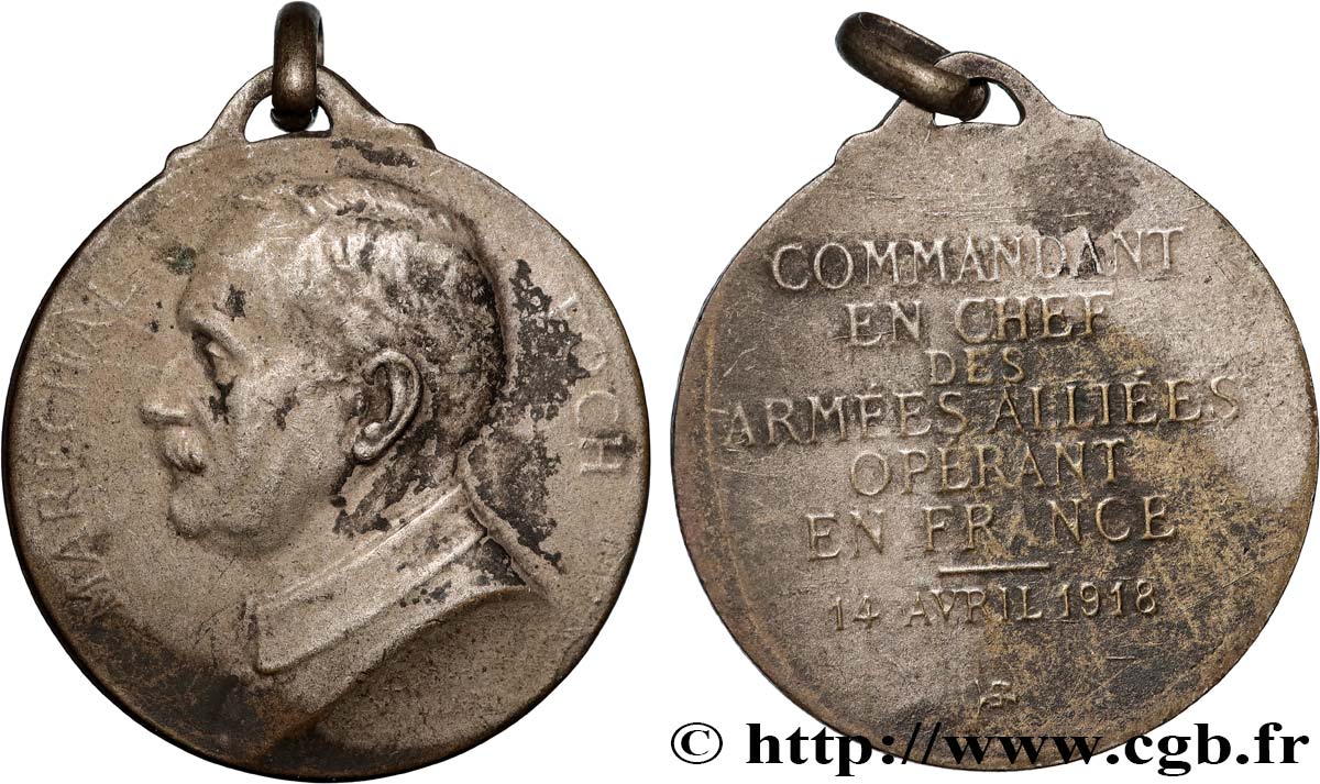 TERCERA REPUBLICA FRANCESA Médaille, Maréchal Foch BC+