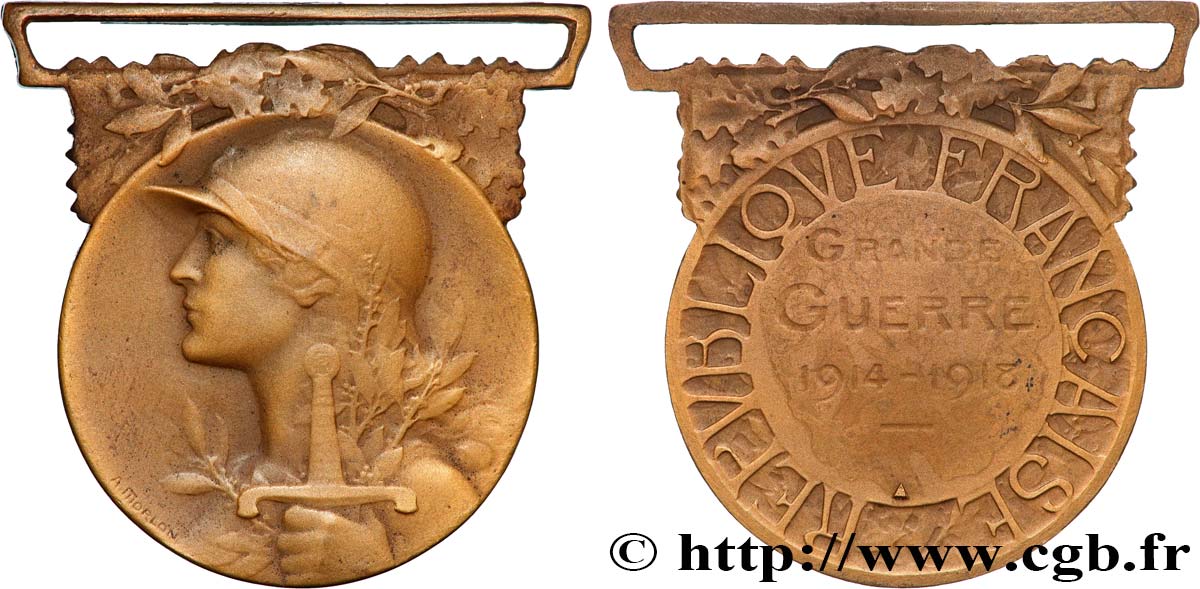 TERCERA REPUBLICA FRANCESA Médaille, Commémoration de la guerre 1914-1918 MBC