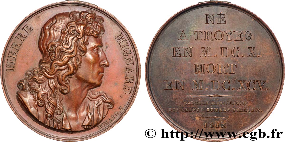 GALERIE MÉTALLIQUE DES GRANDS HOMMES FRANÇAIS Médaille, Pierre Mignard TTB+