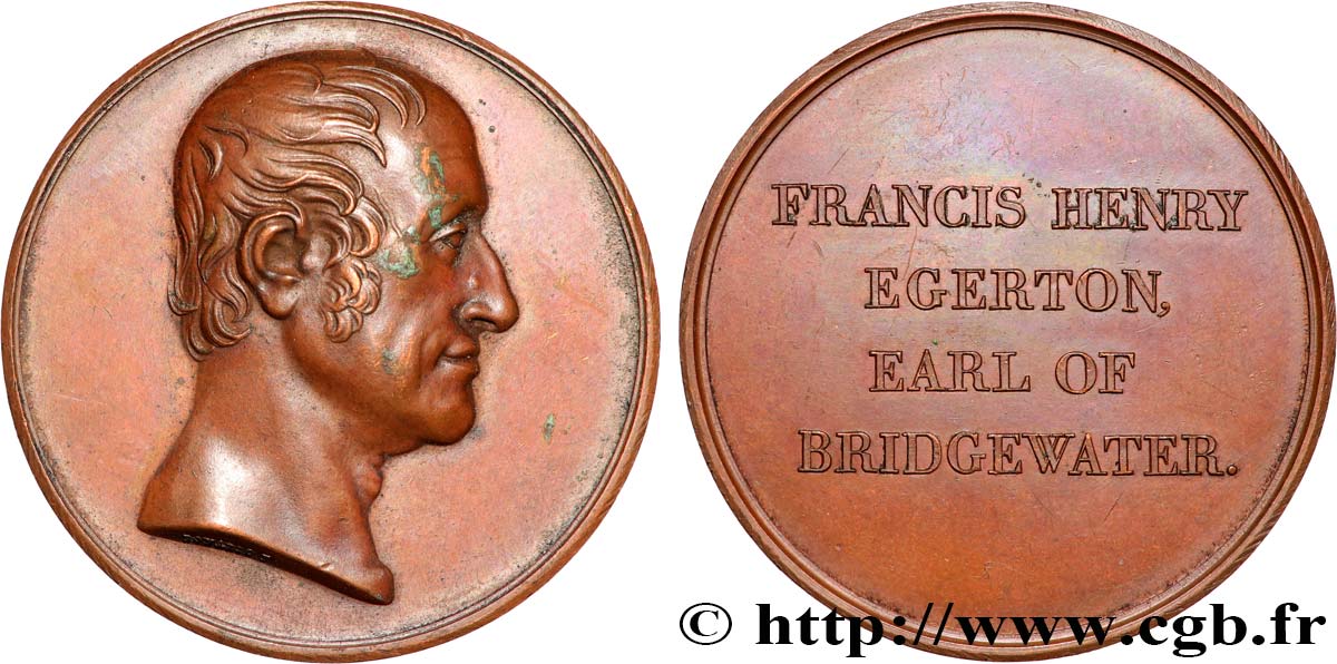 POLITIQUE ET POLITICIENS Médaille, Francis Henry Egerton TTB+