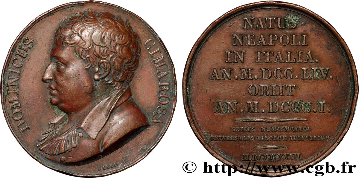 SÉRIE NUMISMATIQUE DES HOMMES ILLUSTRES Médaille, Dominico Cimarosa TTB