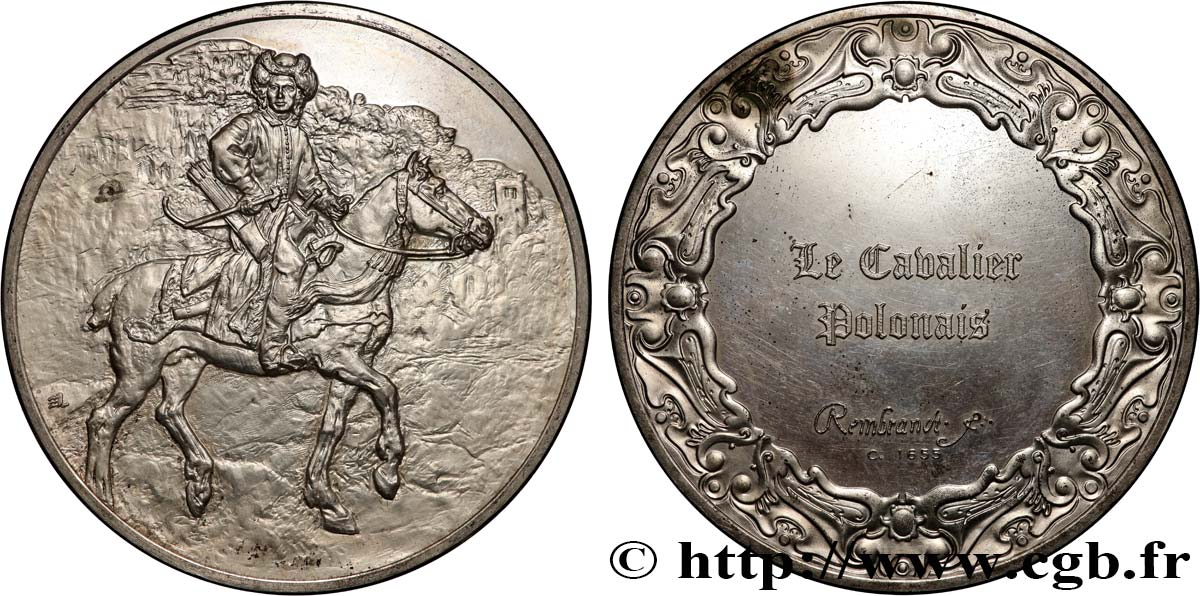 ART, PAINTING AND SCULPTURE Médaille, Le cavalier polonais par Rembrandt MBC+