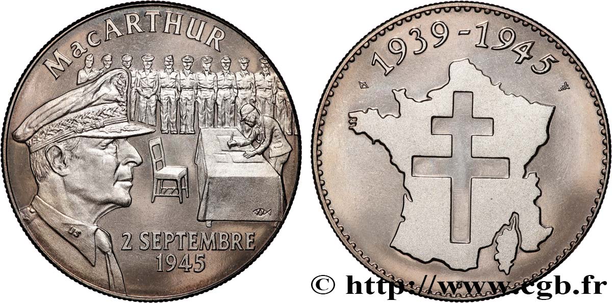 FUNFTE FRANZOSISCHE REPUBLIK Médaille commémorative, Mac Arthur BU