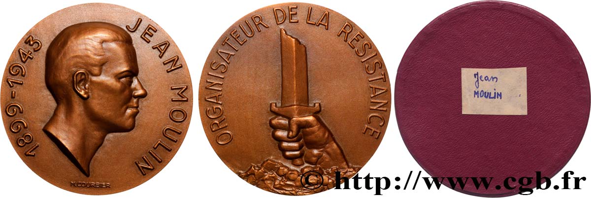 QUATRIÈME RÉPUBLIQUE Médaille, Jean Moulin SUP