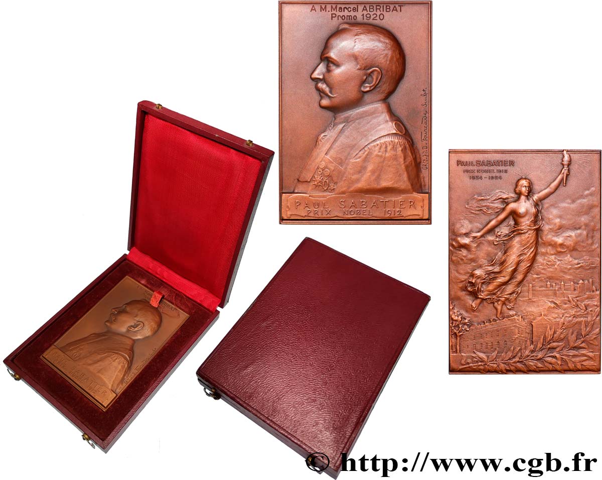 QUARTA REPUBBLICA FRANCESE Plaquette, Paul Sabatier, Prix nobel q.SPL/SPL