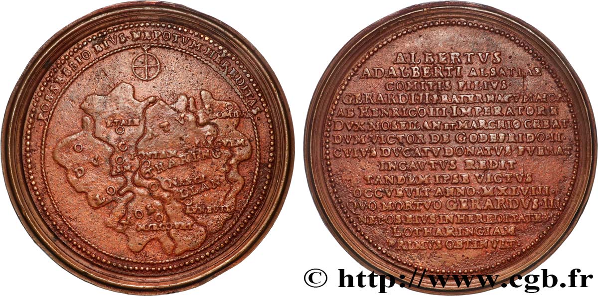 LORRAINE Médaille, Adalbert d’Alsace par Ferdinand de Saint Urbain SS