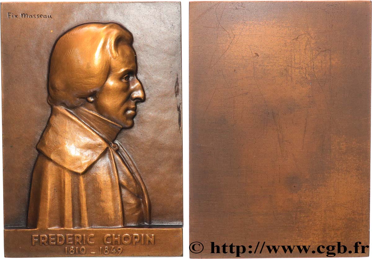 ARTISTS : MUSICIANS, PAINTERS, SCULPTORS Plaquette, Frédéric Chopin AU