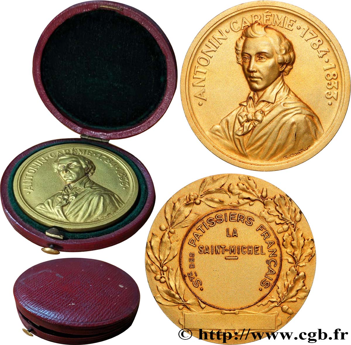 DRITTE FRANZOSISCHE REPUBLIK Médaille, Marie-Antoine Carême, Société des pâtissiers français VZ