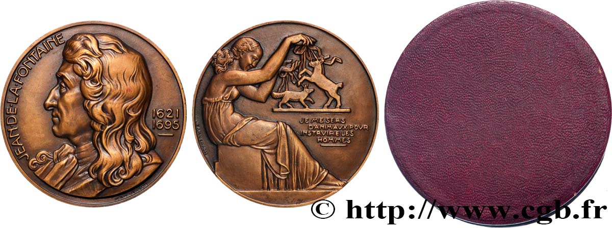 LITERATURE : WRITERS - POETS Médaille, Jean de la Fontaine AU
