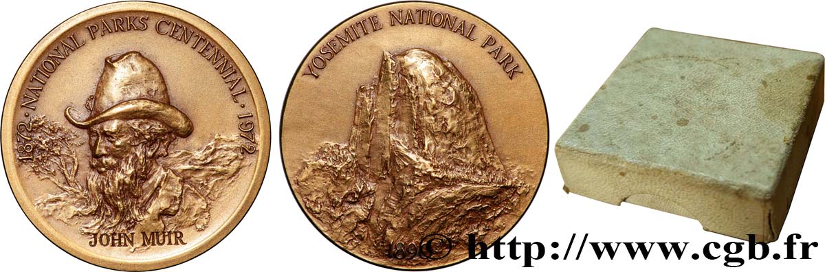 ÉTATS-UNIS D AMÉRIQUE Médaille, Centenaire des parcs nationaux, John Muir SPL