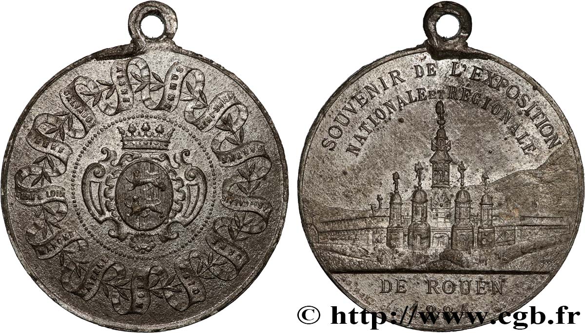 TERCERA REPUBLICA FRANCESA Médaille, Souvenir de l’exposition nationale et régionale MBC