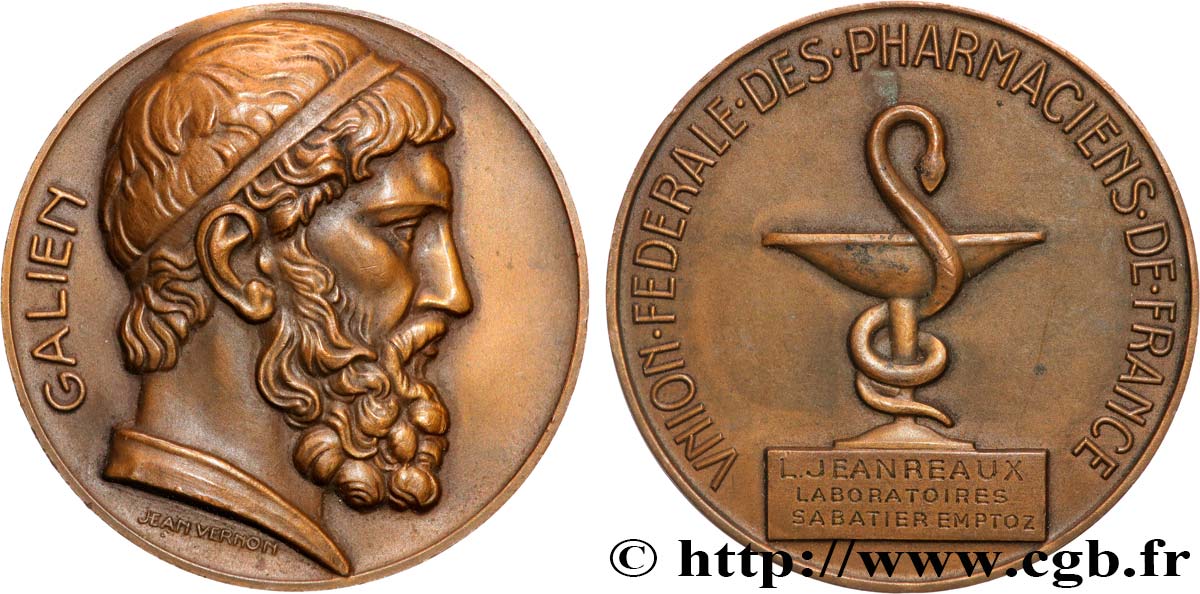 PHARMACIENS-APOTHICAIRES Médaille, Galien, Union fédérale des pharmaciens de France SS