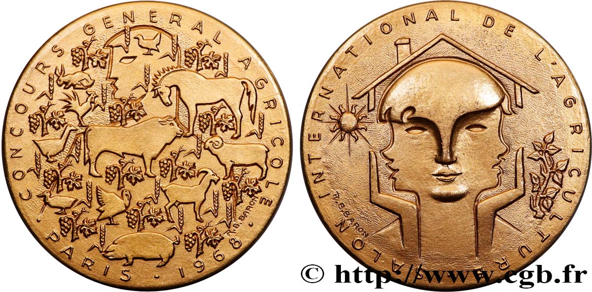 FUNFTE FRANZOSISCHE REPUBLIK Médaille, Concours général agricole VZ