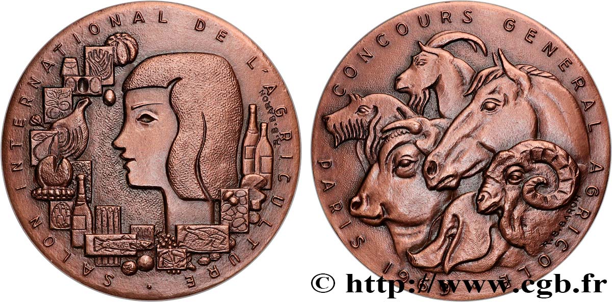 FUNFTE FRANZOSISCHE REPUBLIK Médaille, Concours général agricole VZ