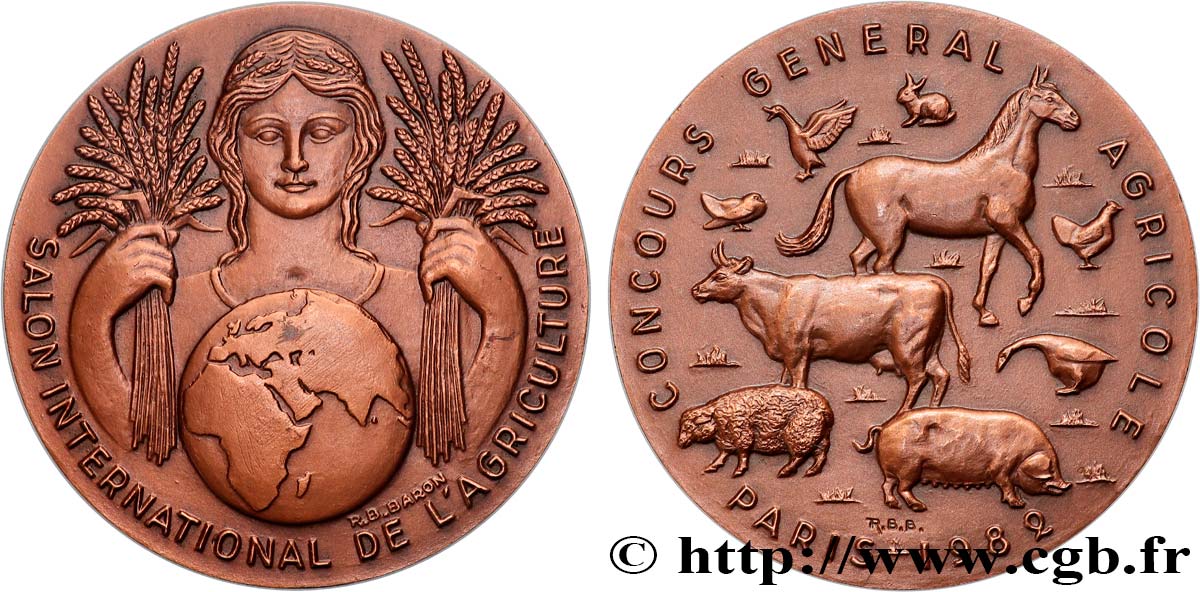 FUNFTE FRANZOSISCHE REPUBLIK Médaille, Concours général agricole VZ