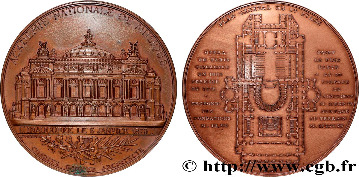 BUILDINGS AND HISTORY Médaille, Académie Nationale de musique, Opéra Garnier fVZ
