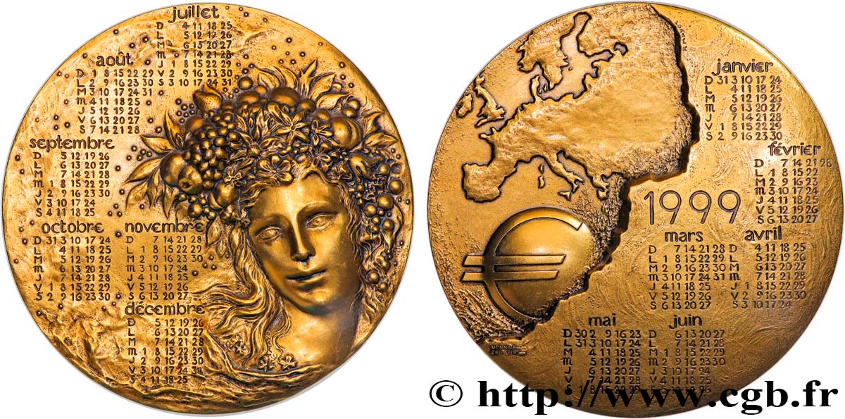 FUNFTE FRANZOSISCHE REPUBLIK Médaille Calendrier VZ