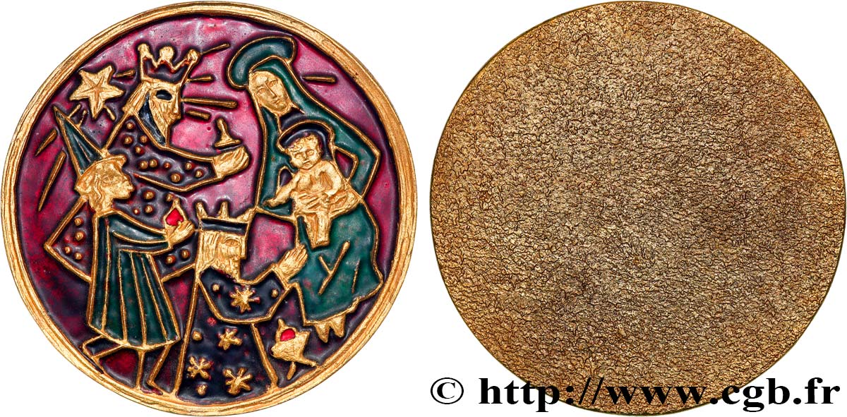 MÉDAILLES RELIGIEUSES Médaille, Adoration des rois mages, Exemplaire Éditeur SUP