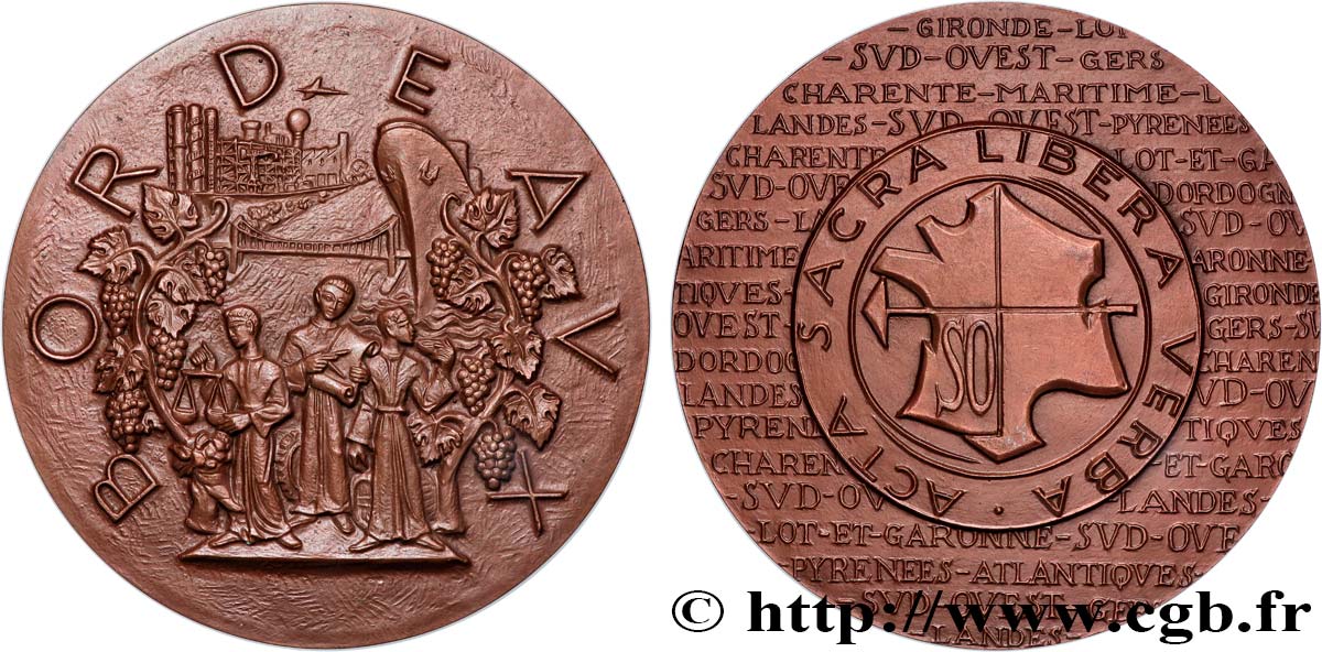 CINQUIÈME RÉPUBLIQUE Médaille, Bordeaux, journal sud- ouest SUP