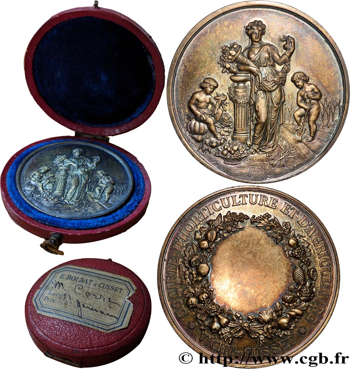 SOCIÉTÉS D AGRICULTURE, HORTICULTURE, PÈCHE ET CHASSE Médaille, Société d’horticulture AU