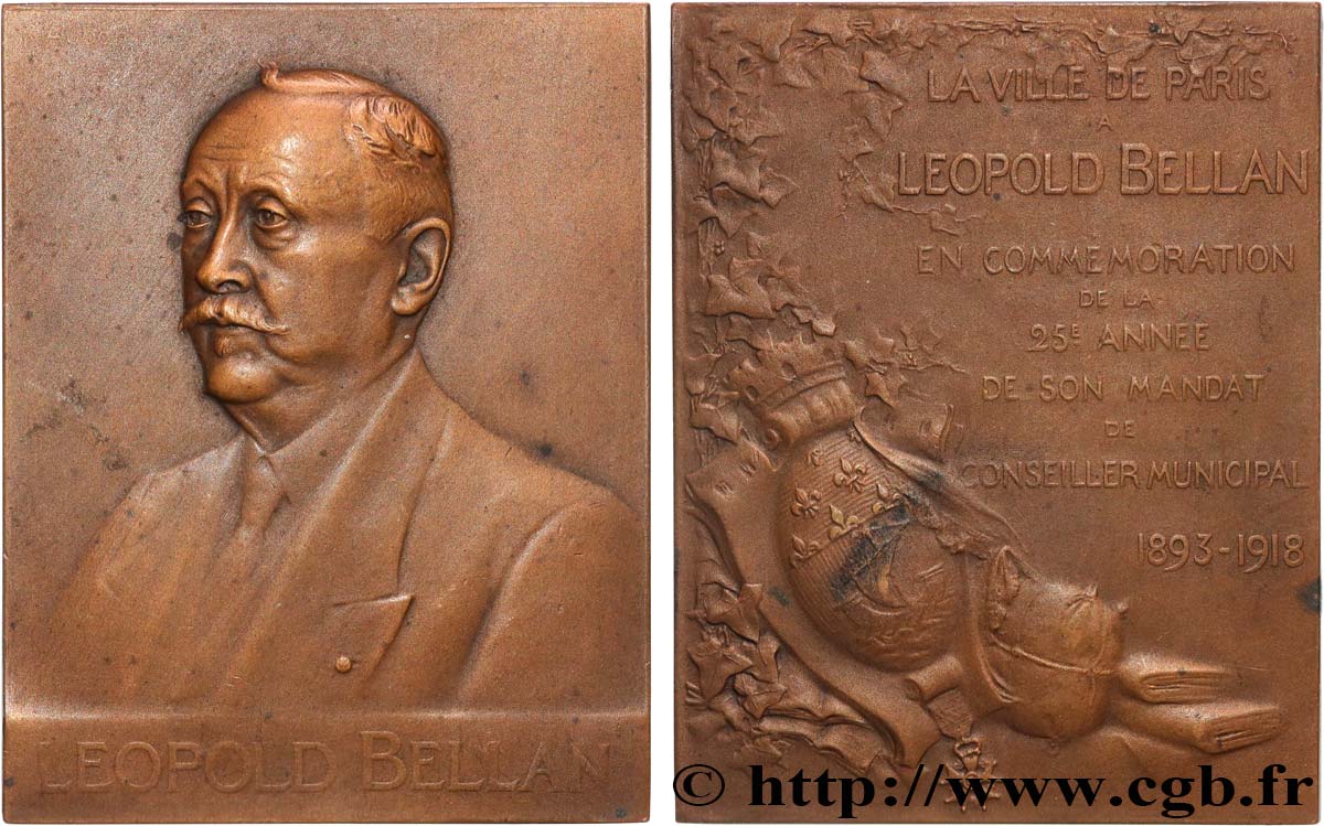 TROISIÈME RÉPUBLIQUE Plaquette, Léopold Bellan TTB+