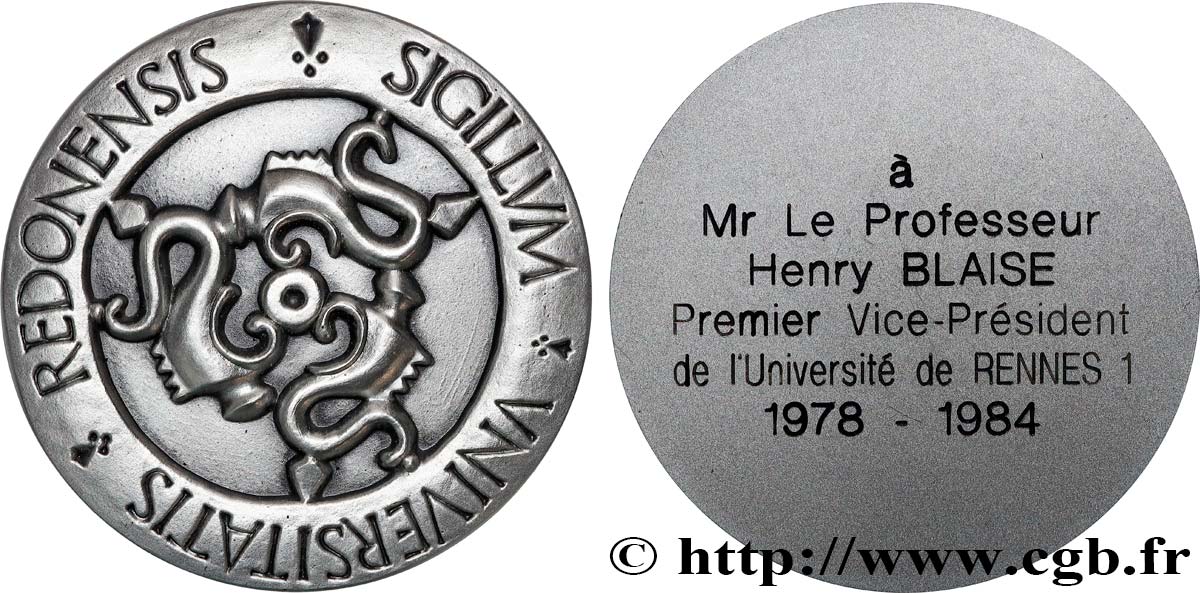 CINQUIÈME RÉPUBLIQUE Médaille, Université de Rennes SUP