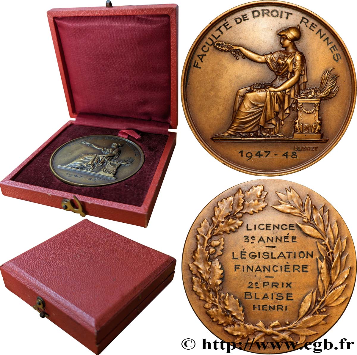 QUARTA REPUBBLICA FRANCESE Médaille, Faculté de droit q.SPL