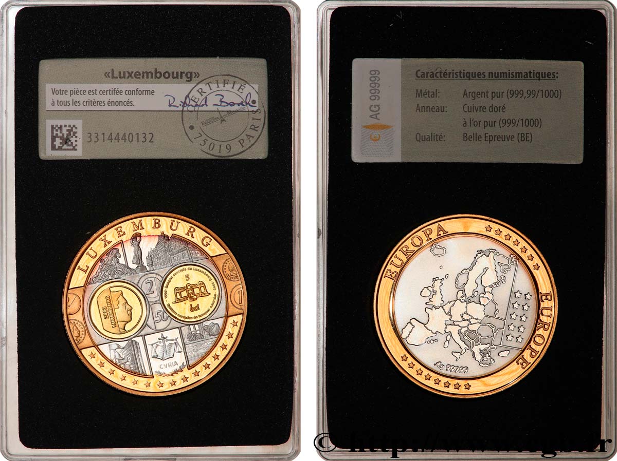 QUINTA REPUBBLICA FRANCESE Médaille, Europe, Luxembourg MS