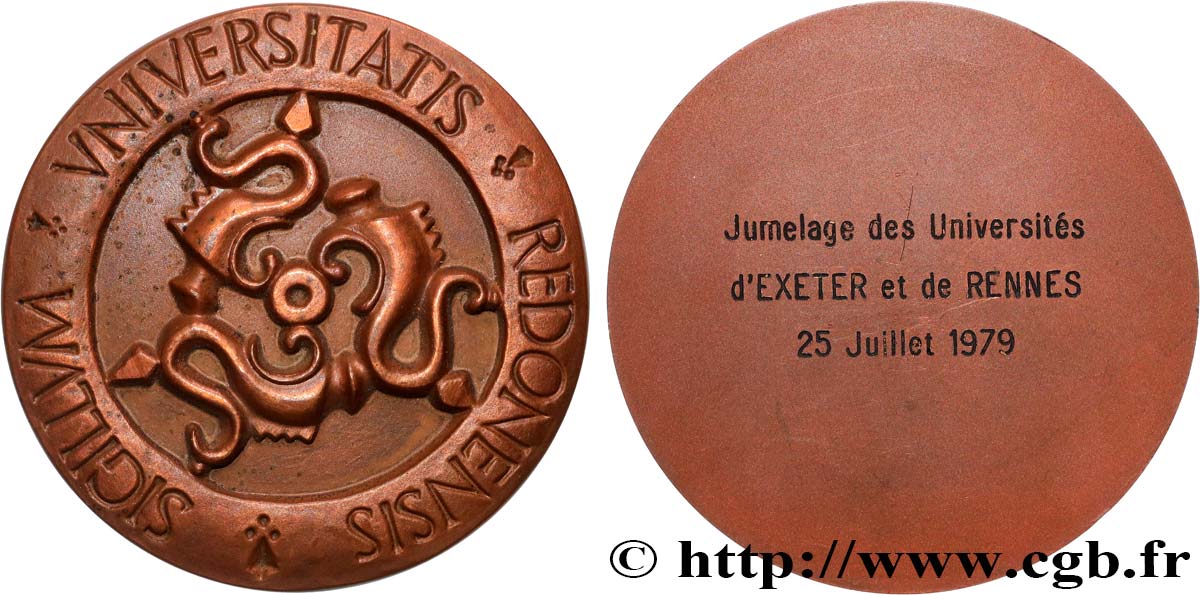 CINQUIÈME RÉPUBLIQUE Médaille, Jumelage avec l’Université d’Exeter TTB+