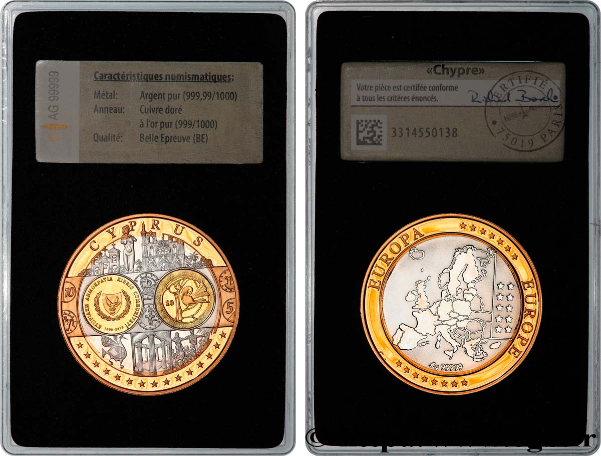 QUINTA REPUBLICA FRANCESA Médaille, Europe, Chypre SC