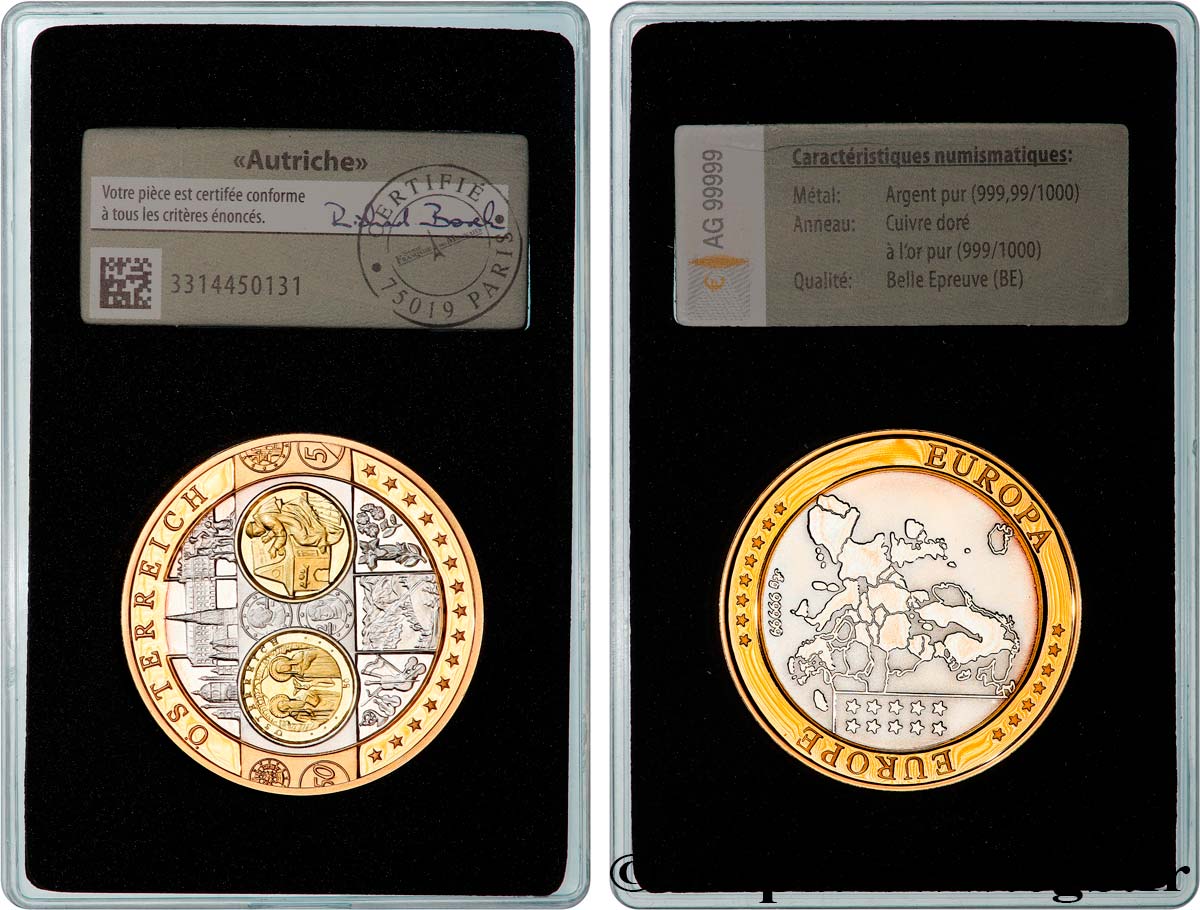 CINQUIÈME RÉPUBLIQUE Médaille, Europe, Autriche SPL