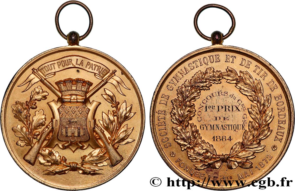 DRITTE FRANZOSISCHE REPUBLIK Médaille, Société de gymnastique et tir, Concours du Conseil Général fVZ