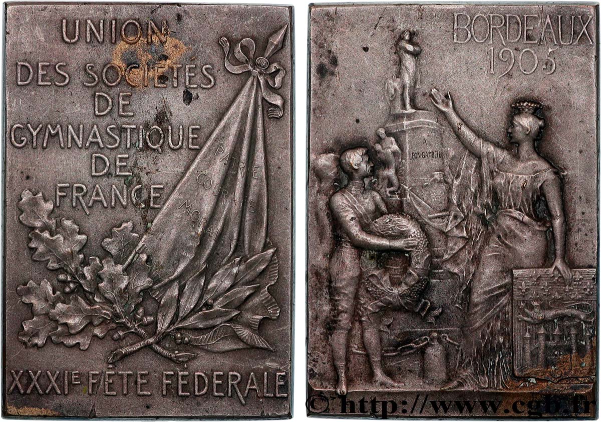 TROISIÈME RÉPUBLIQUE Plaquette, Union des sociétés de gymnastique de France TTB