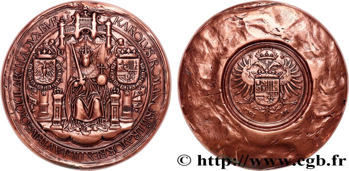 CHARLES QUINT Médaille, Sceau de Charles Quint, n°295 EBC