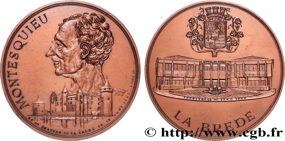 QUINTA REPUBBLICA FRANCESE Médaille, 250e anniversaire de l’esprit des lois q.SPL