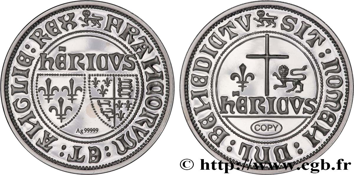 QUINTA REPUBLICA FRANCESA Médaille, Blanc aux écus, copie SC