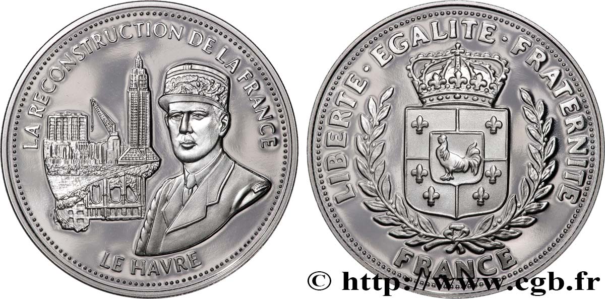 QUINTA REPUBLICA FRANCESA Médaille, La reconstruction de la France SC