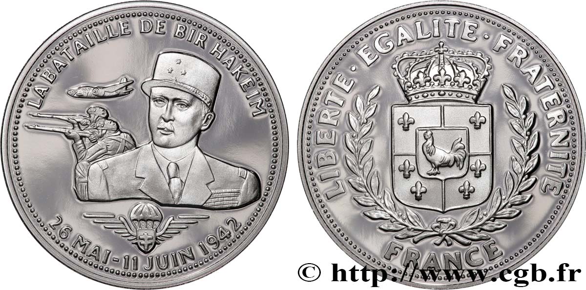 FUNFTE FRANZOSISCHE REPUBLIK Médaille, La bataille de Bir-Hakeim fST